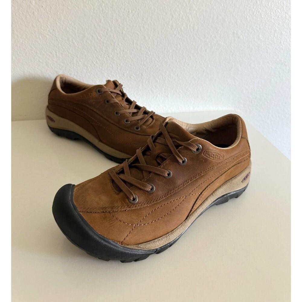 KEEN Women’s Jasper Shoes Casual Leather Brown Tan Low Top Hiking Climbing 8.5
